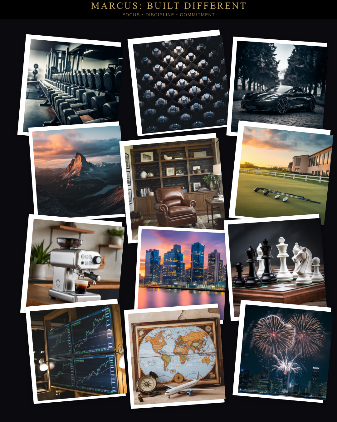 Marcus: Built Different - Personalized Vision Board